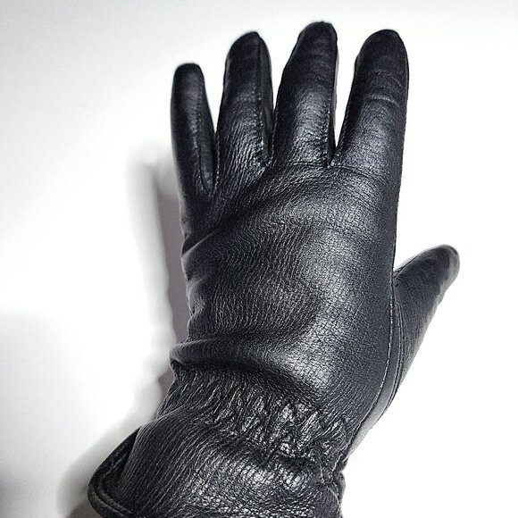 Simons fleece-lined black leather gloves - Picture 3 of 8